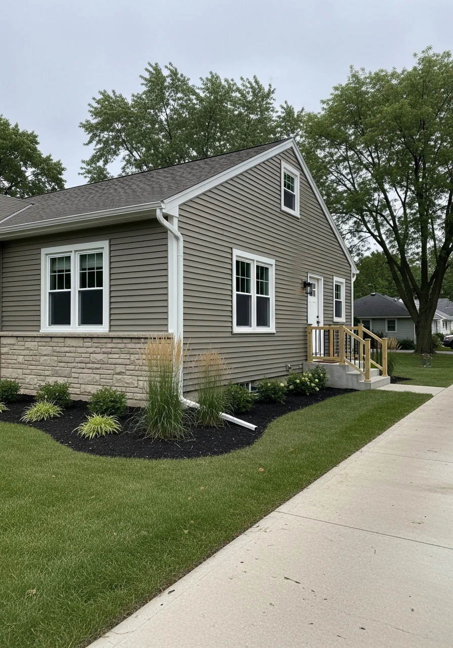 A completed project in Appleton showing professional craftsmanship and attention to detail on a home exterior.