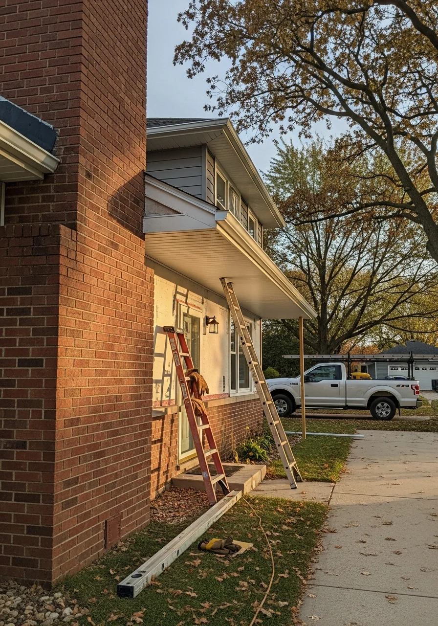 A Stevens Point homeowner standing in front of completed work, showing satisfaction and confidence in the professional service.